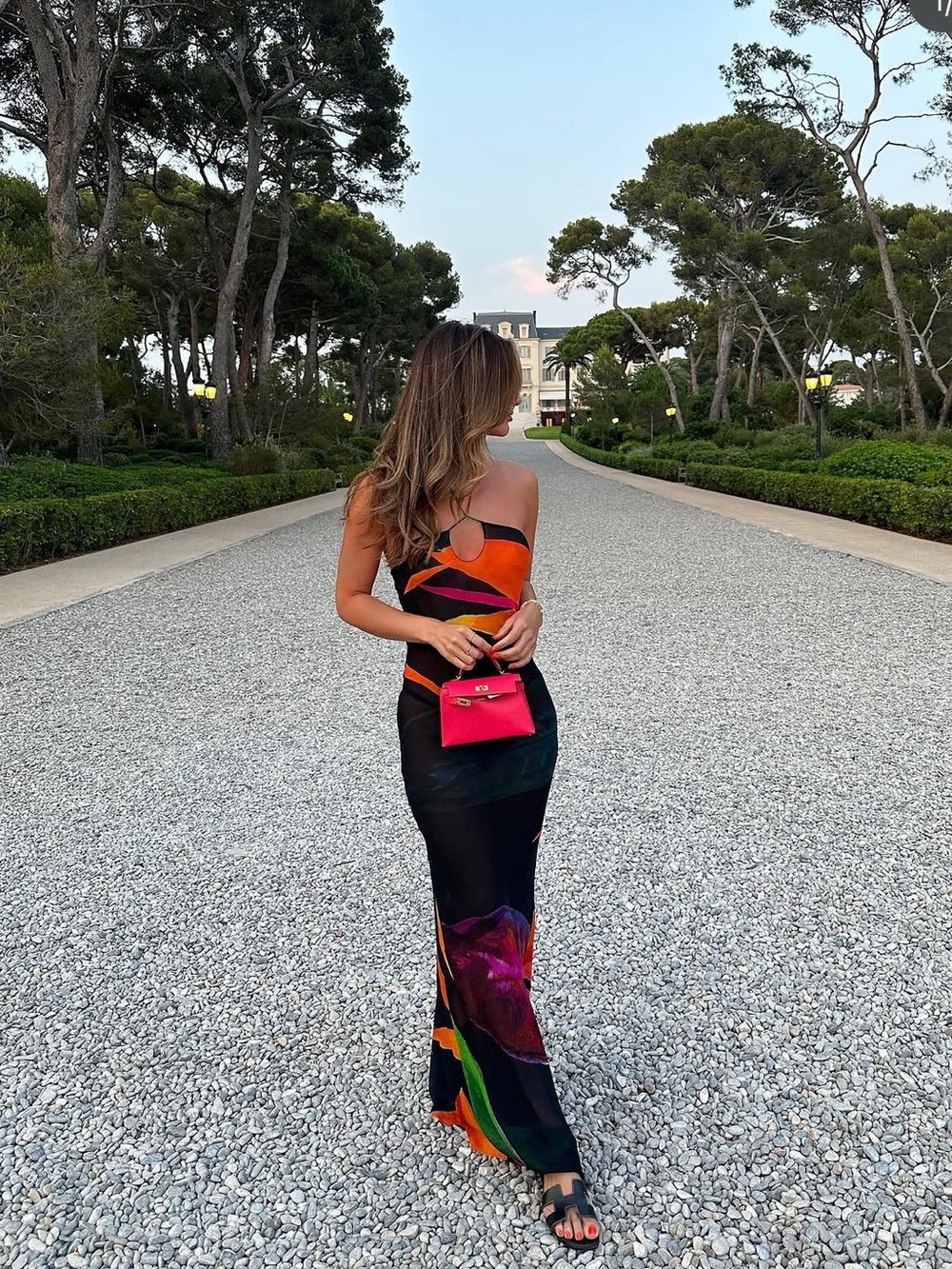 New Rat & Boa Calypso Dress Floral Long Maxi Gown Small Black Orange Multi